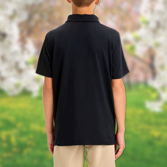 NWT Black Golf Collar Polo Shirt - Boys Size M (8/10) - All in Motion T-Shirts - Picture 2 of 4